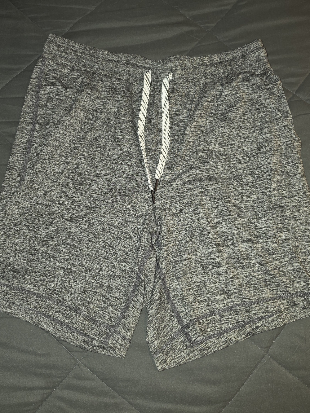 Men's Gray Heather Athletic Drawstring Shorts
